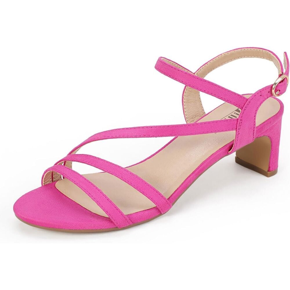 IDIFU IN2 Sandal Women's US 8 Pink Suede Open Toe Ankle Strap Slingback FZP471